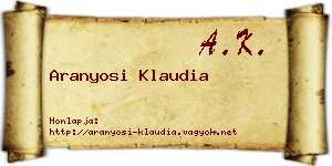 Aranyosi Klaudia névjegykártya